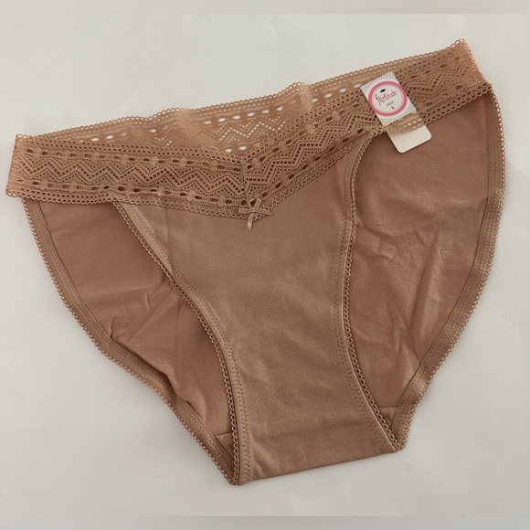 Flirtitude Tan Women's Bikini with Lace Detail - Picture 1 of 7